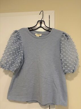 BRAND NEW! Anthropologie Maeve Soft Baby Blue Textured Tee